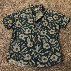 Vintage Merona Green Hawaiian Print Shirt